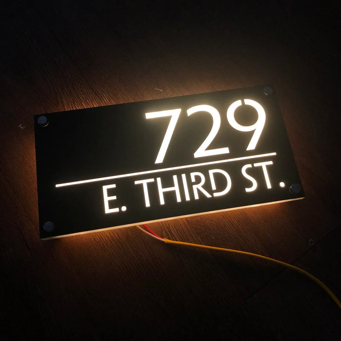 Personalized LED House Number Plaque – Modern Backlit Address Sign