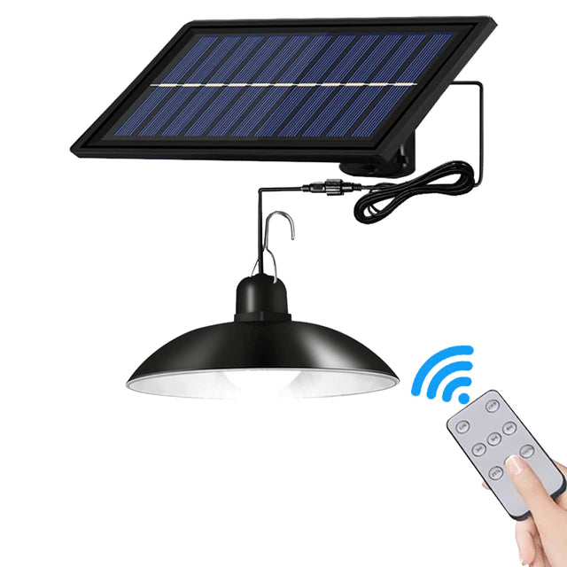 Hanging Solar Pendant Light – LED Solar-Powered Lamp with Remote Control for Outdoor, Garden, Camping & Chandelier Use