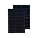 Two Solarever 450w solar panels, from Solarever USA, one slightly overlapping the other, are displayed against a plain white background. The panels feature a grid-like pattern of N-Type Mono-Crystalline photovoltaic cells, showcasing advanced technology in solar energy harnessing.