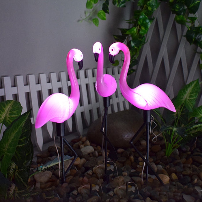 Solar-Powered LED Flamingo Lawn Lamp