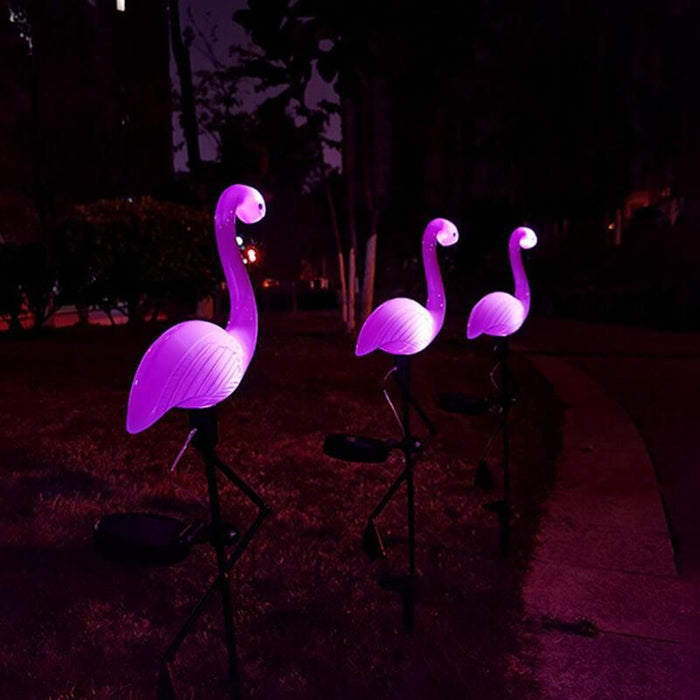 Solar-Powered LED Flamingo Lawn Lamp