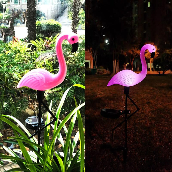 Solar-Powered LED Flamingo Lawn Lamp