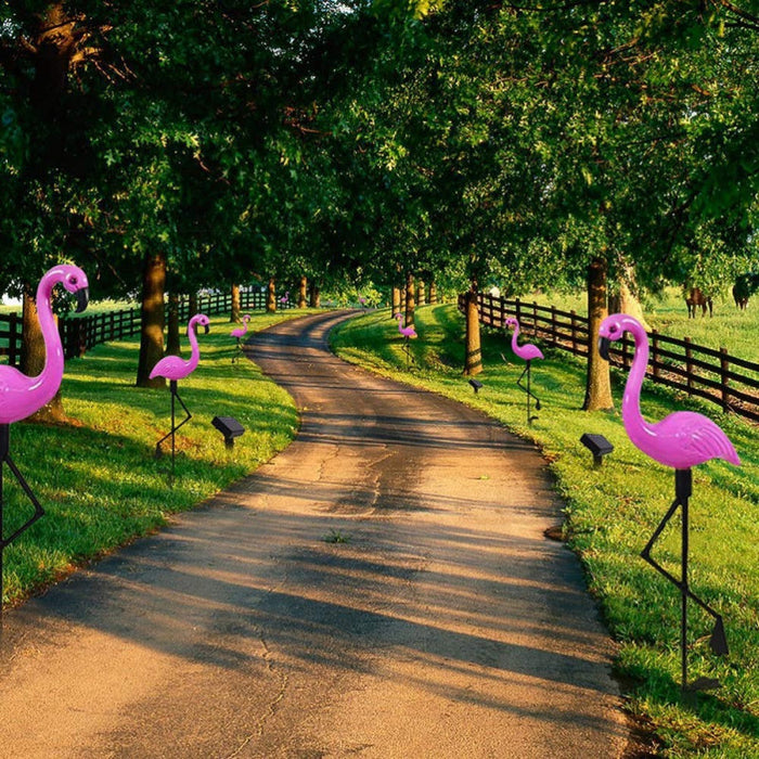 Solar-Powered LED Flamingo Lawn Lamp